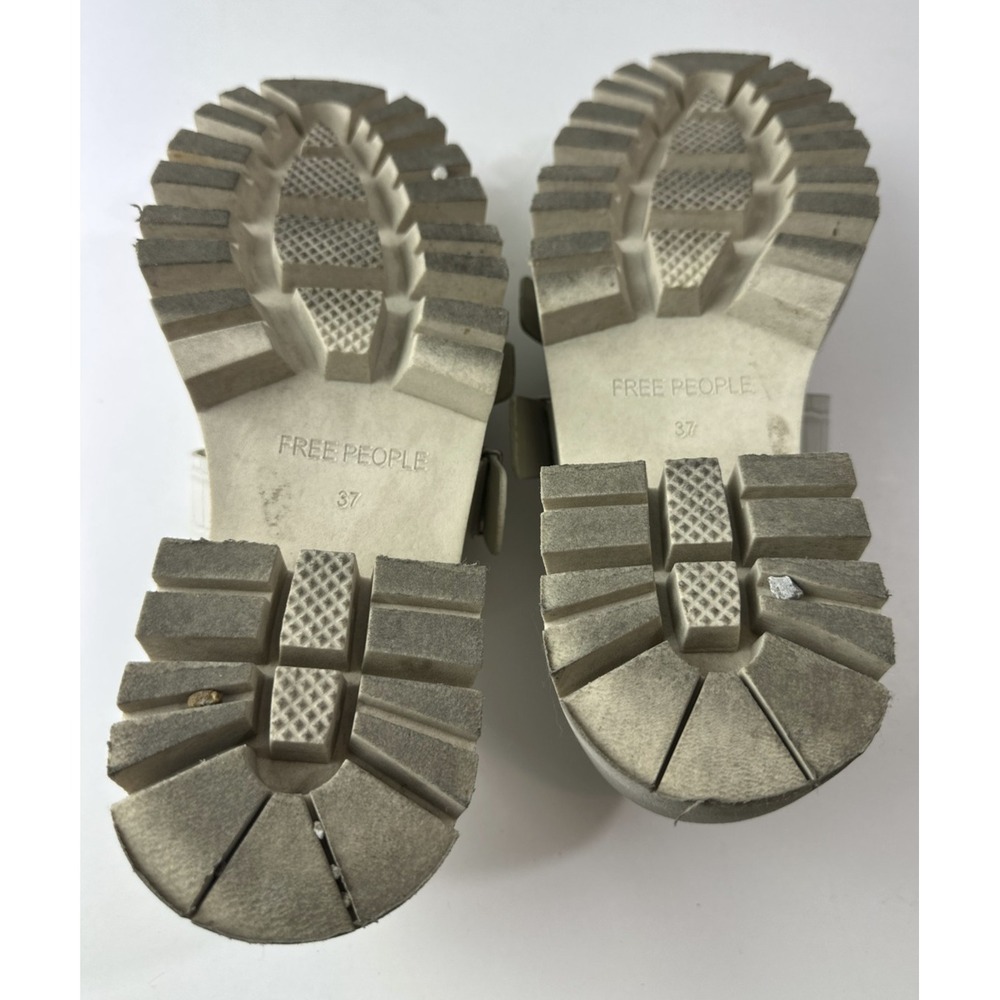 Free People Buckle Lyra Lug Loafers Slip On Beige Chunky Shoe Womens 37 US 6 - 7 - Picture 11 of 16